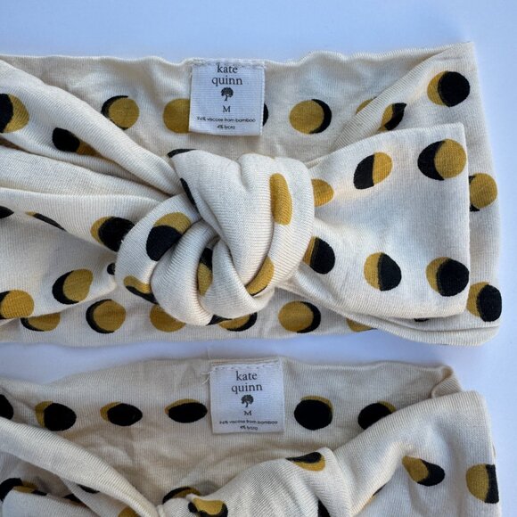 Kate Quinn Head Bow Twin Set | 2-Pack | Cream + Mustard Moon Phases | 6–12M (M) - Picture 2 of 5
